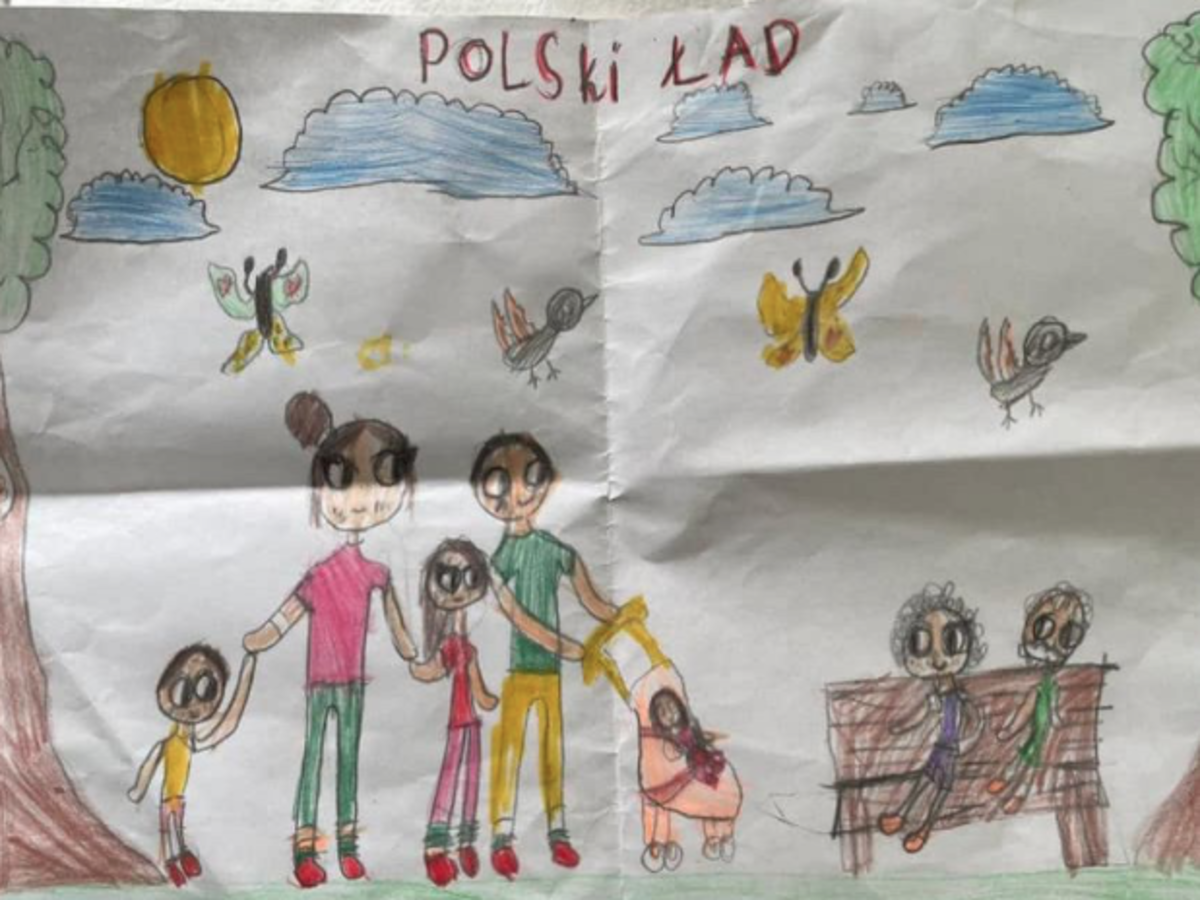 dziecko rysuje Polski Ład