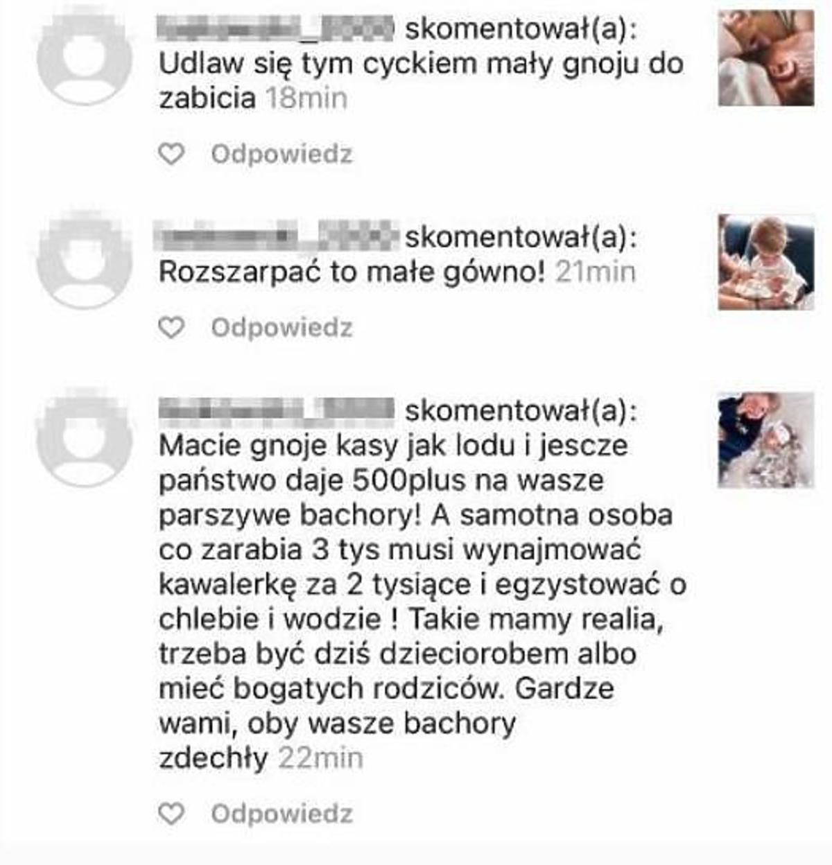 hejt na dzieci Rafała Maślaka