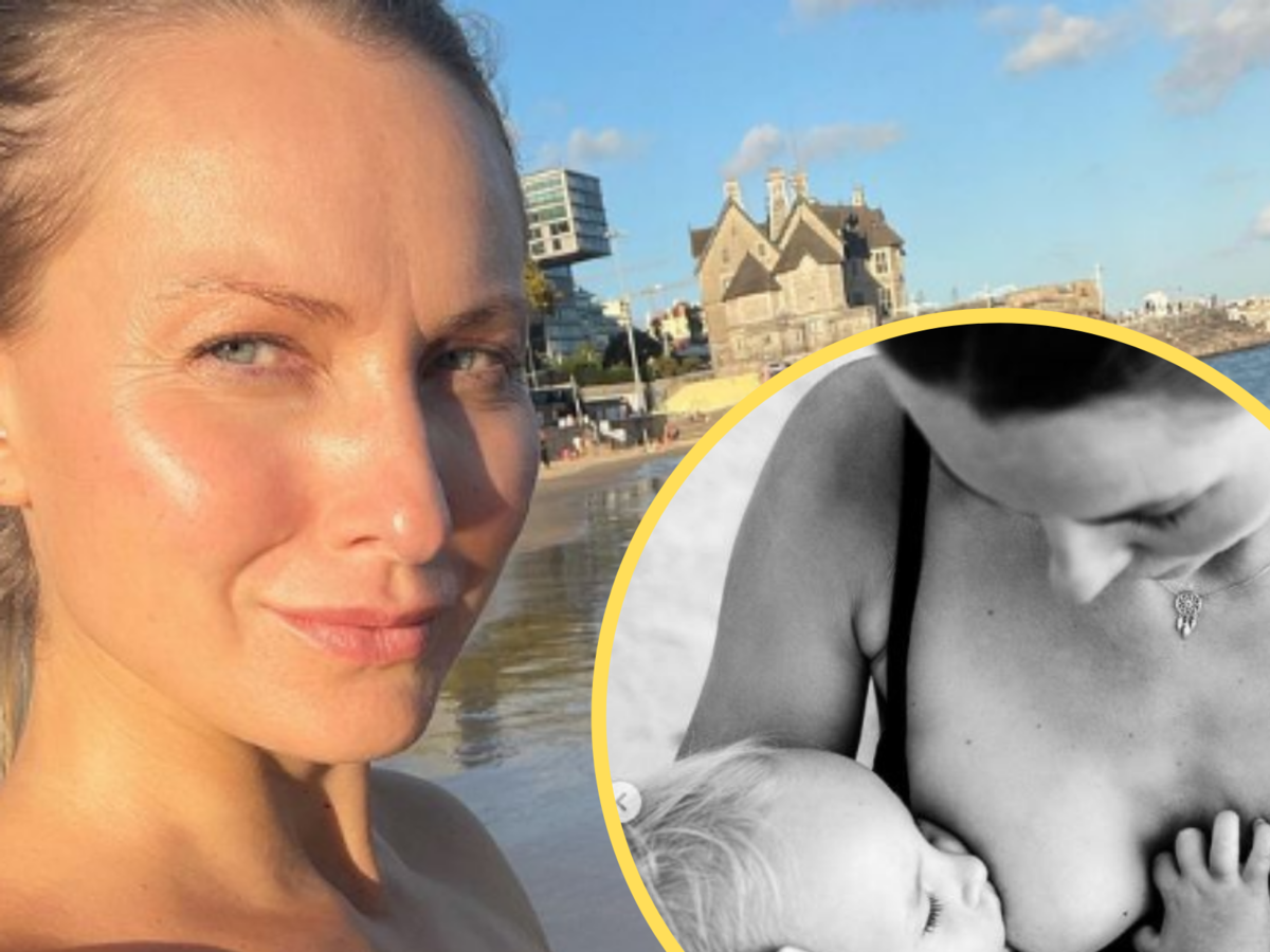 Joanna Moro karmi piersią 2-letnią córkę
