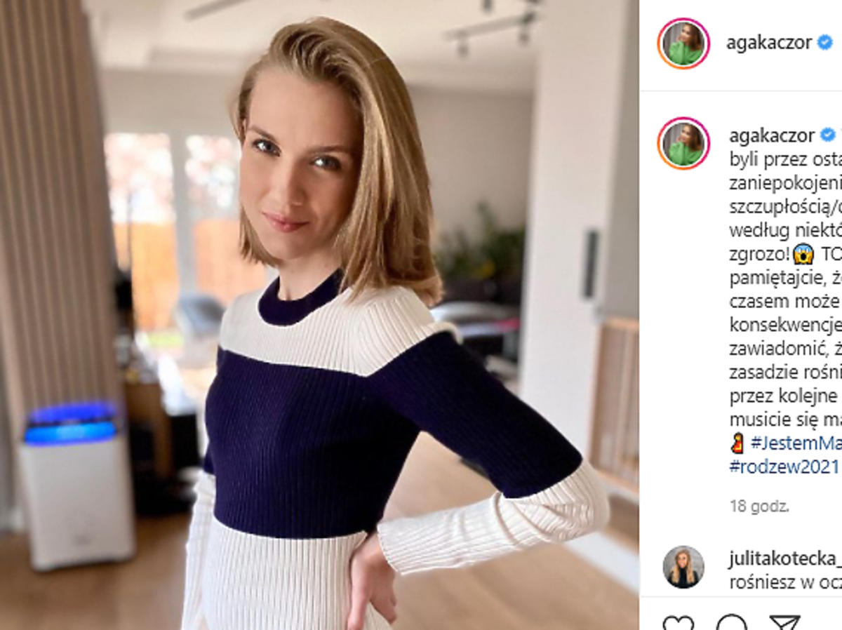 Agnieszka Kaczorowska chwali się brzuchem ciążowym