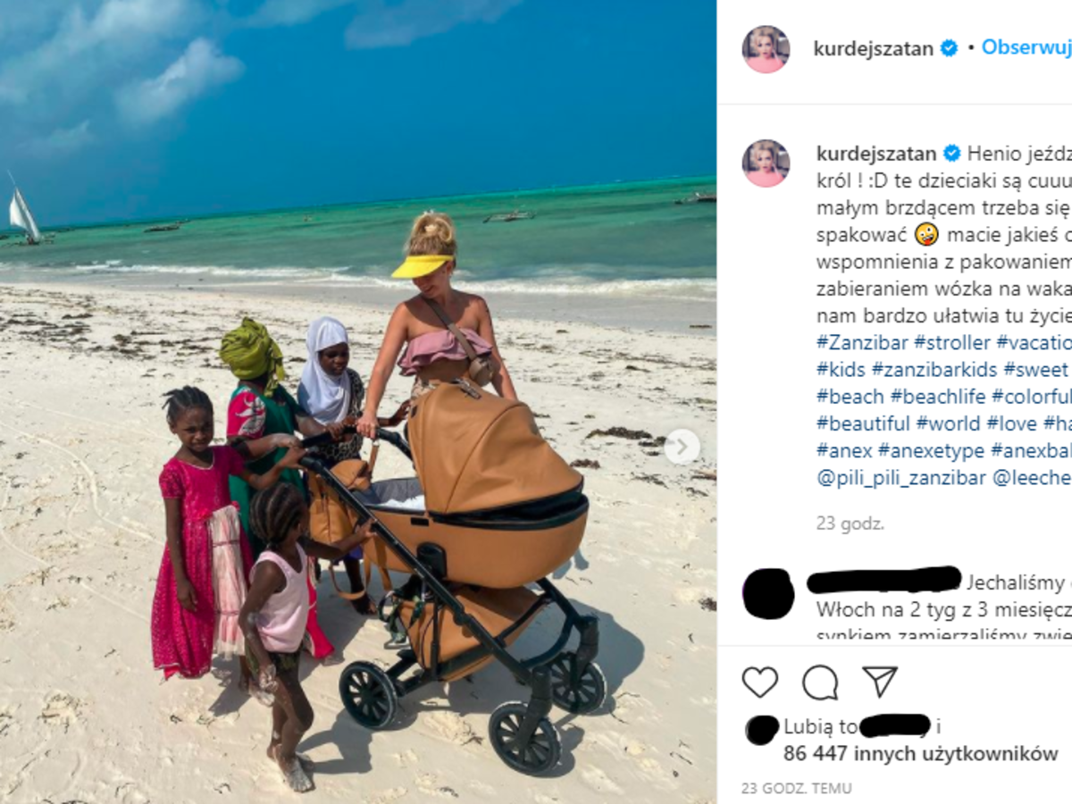 Basia Kurdej-Szatan reklamuje wózek z afrykańskimi dziećmi