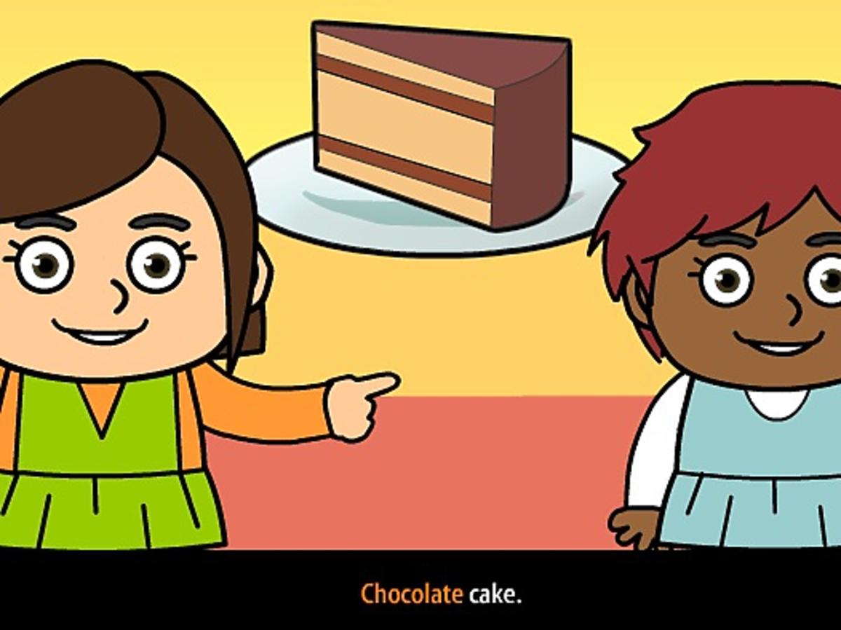 chocolate cake, ciasto, gra dla dzieci, angielski dla dzieci