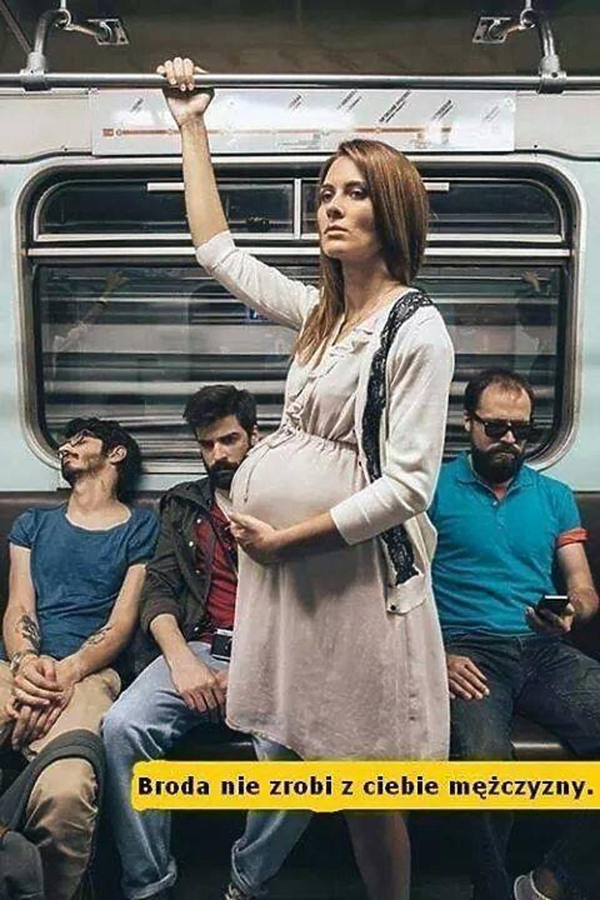 ciąża, plakat, metro