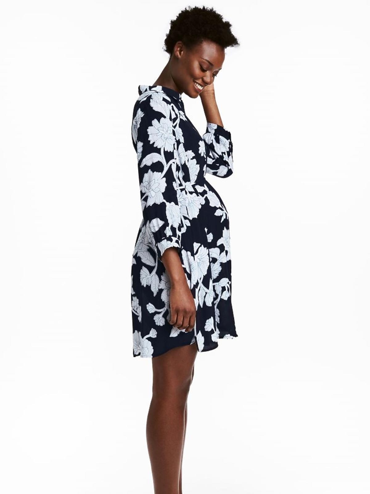 ciążowa sukienka wzorzysta krótka mini kobieca H&M
