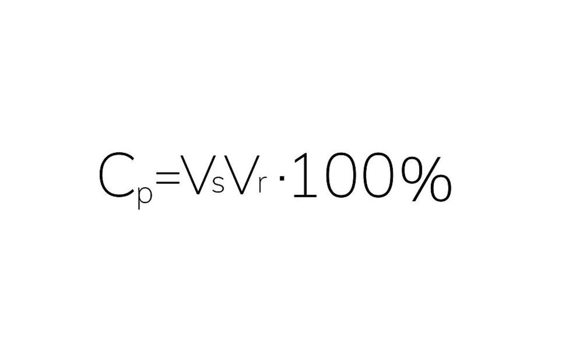 Cp = VsVr  100% - stężenie procentowe