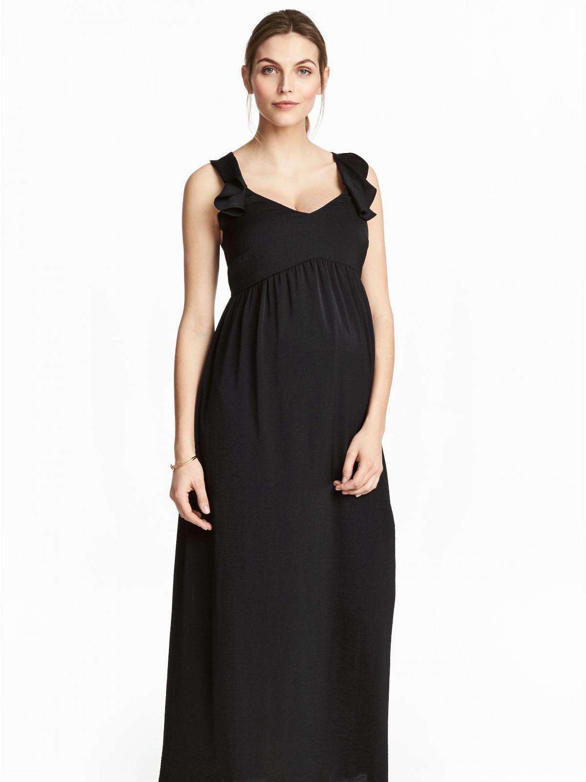 czarna sukienka H&M dla ciężarnej maksi.jpg