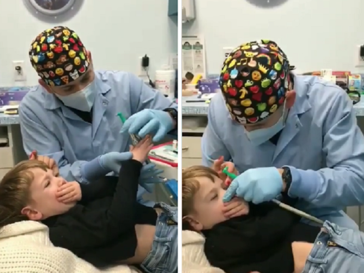 dentysta poradził sobie ze strachem dziecka
