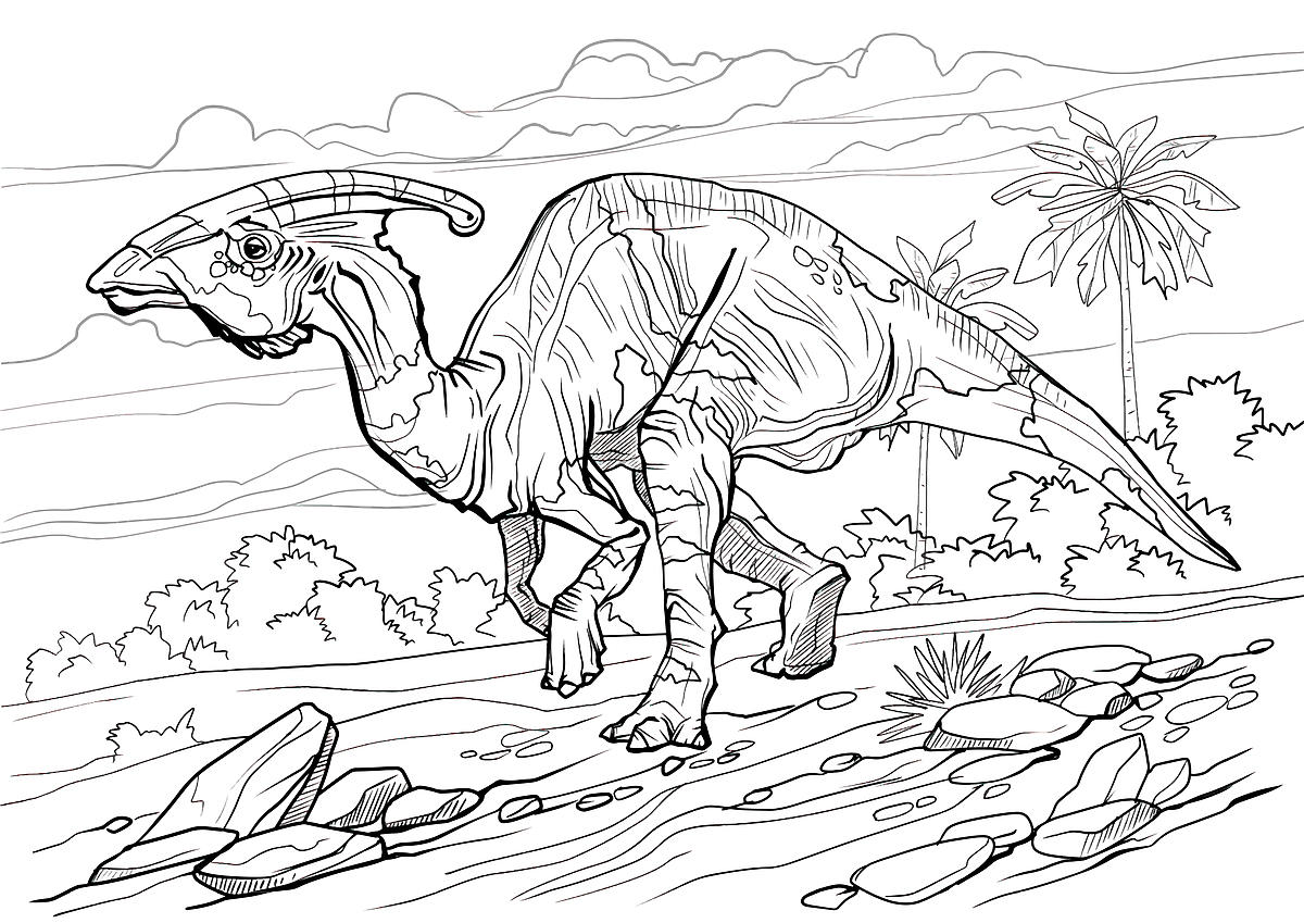 dinozaury kolorowanka parazaurolof