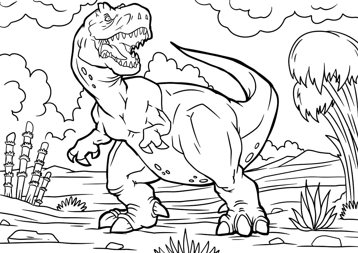 dinozaury kolorowanka T-rex