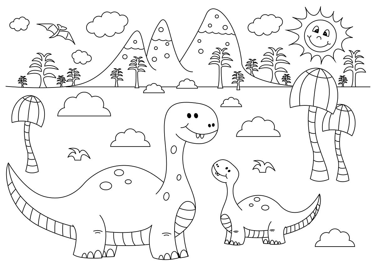 dinozaury kolorowanki 2 dinozaury dla maluchów