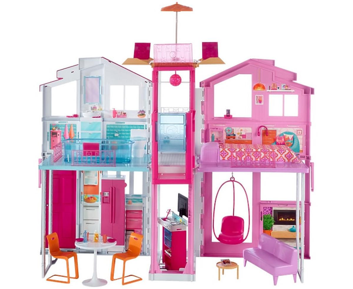 domek dla lalek Barbie miejski plastikowy
