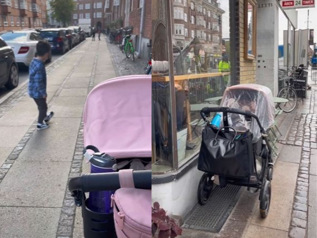 Dzieci w Danii śpią w wózkach pozostawionych na ulicy.