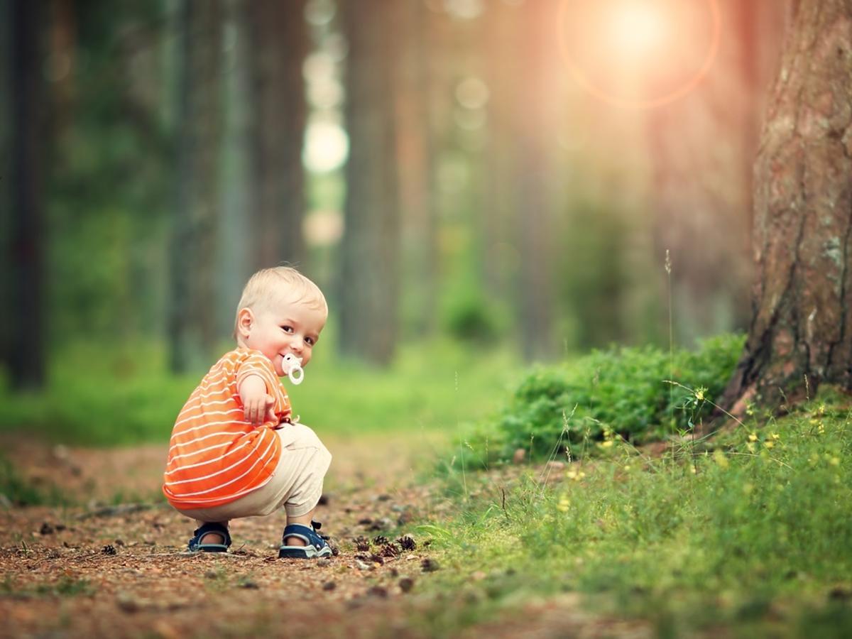 dziecko bawi się na leśnej ścieżce - to niebezpieczne