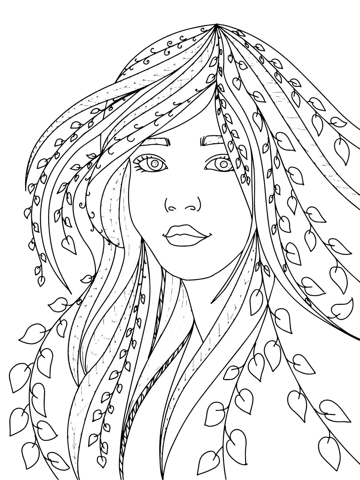 Dziewczyna z włosami z liści