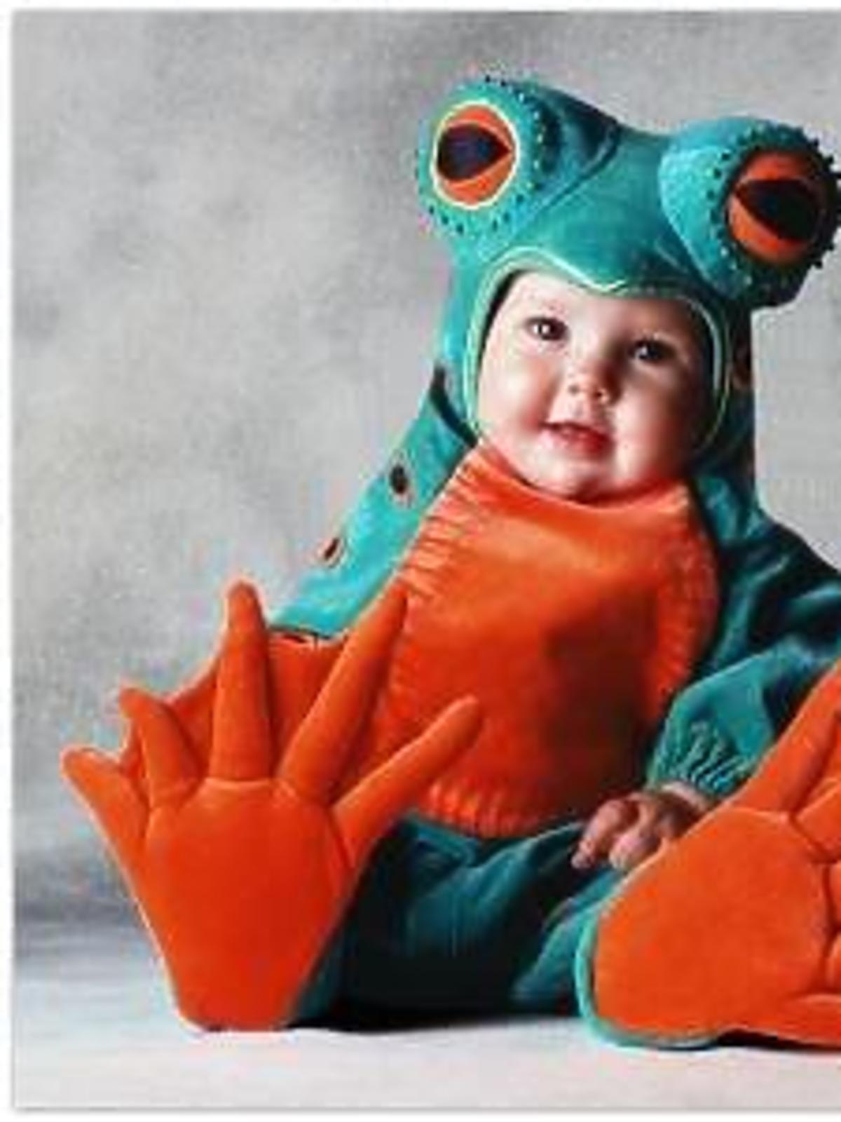 Halloween, przebranie na Halloween, dziecko żaba, przebranie dla dziecka