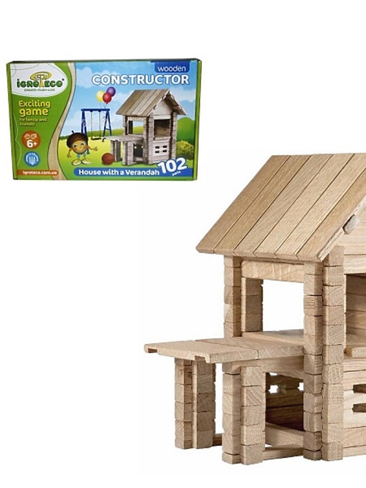 Igroteco Wooden construktor Dom z werandą - katalog produktów dla dzieci na babyonlinepl.jpg