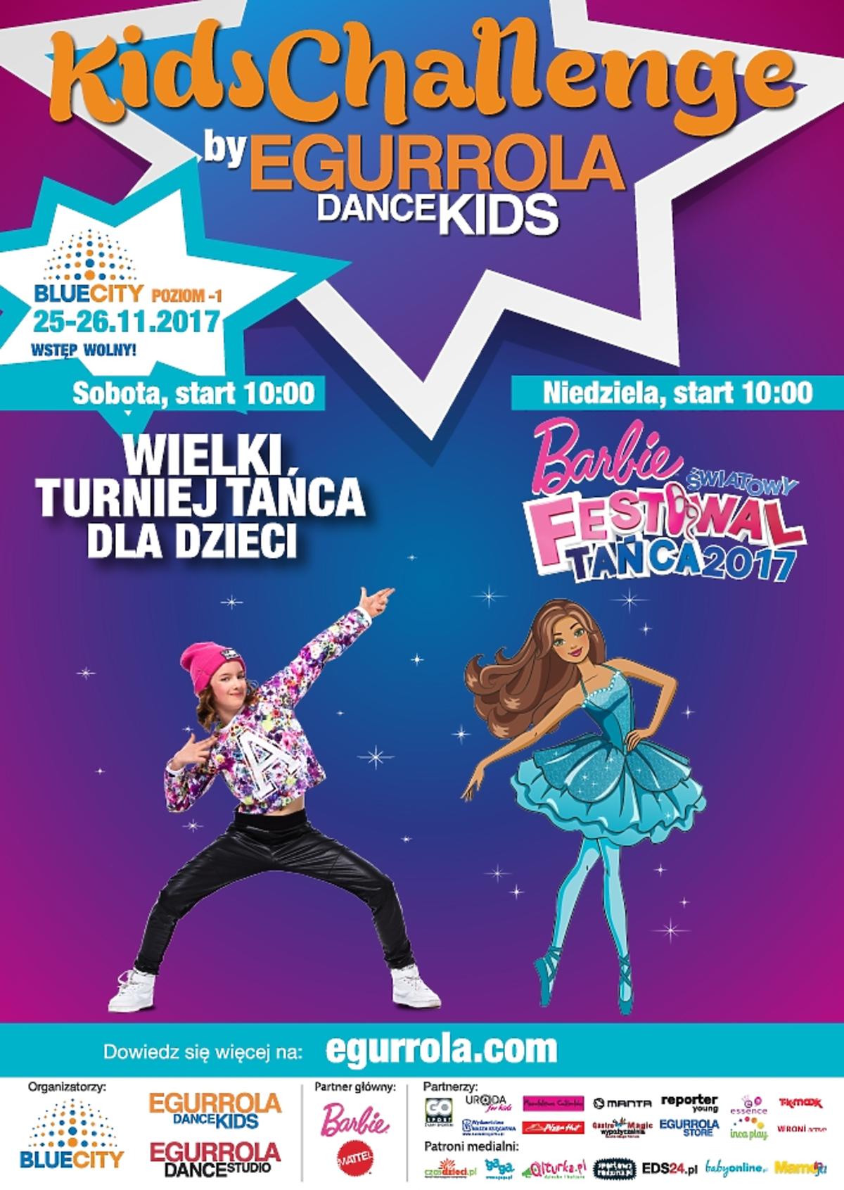 IX edycja Wielkiego Turnieju Tańca Kids Challenge - zapraszają Egurrola Dance Studio i Barbie