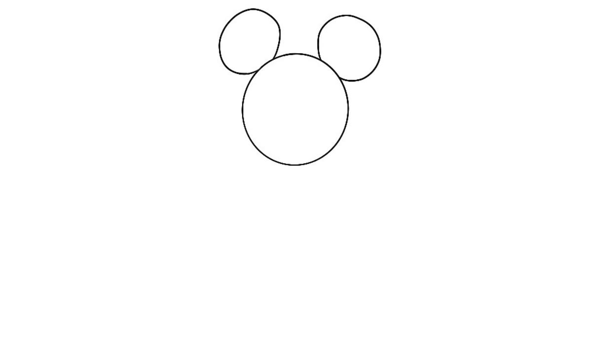 Jak narysować myszkę miki krok 1