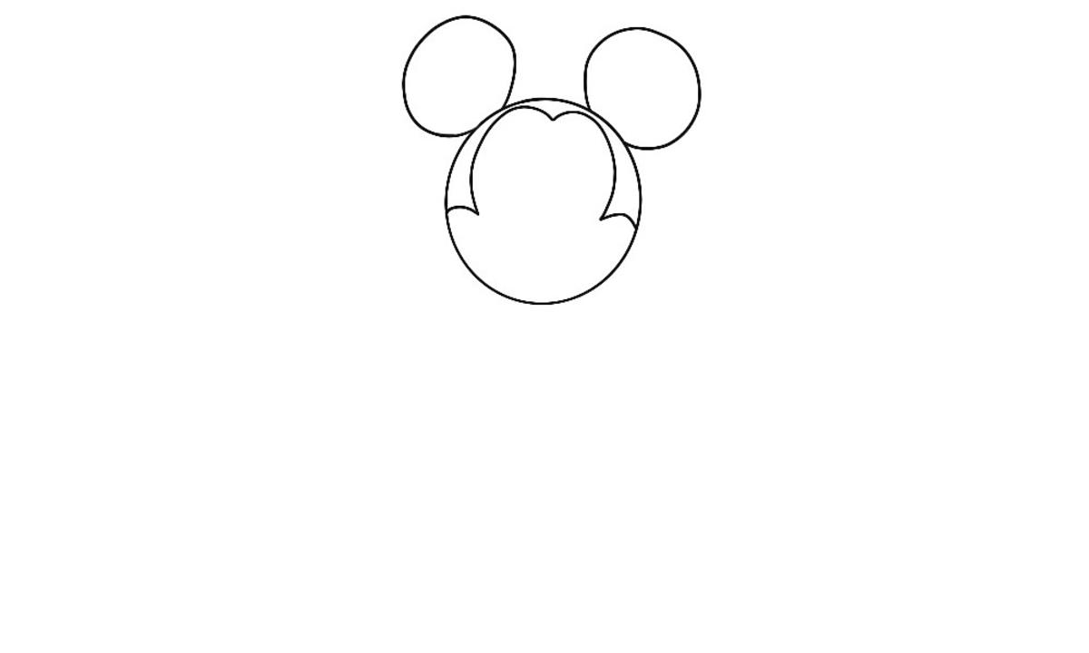 Jak narysować myszkę miki krok 2
