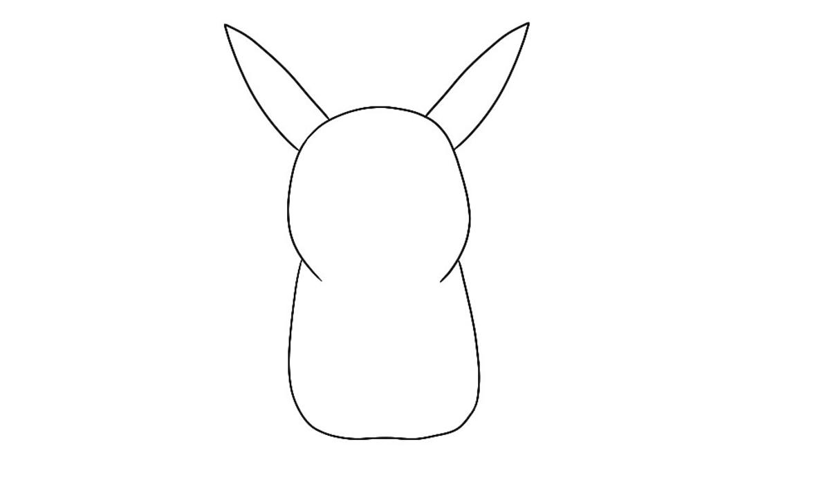 Jak narysować Pikachu krok 2