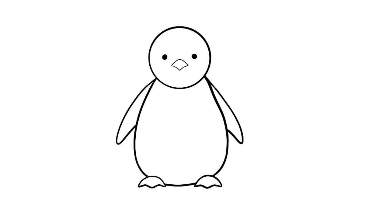 Jak narysować pingwina krok 4
