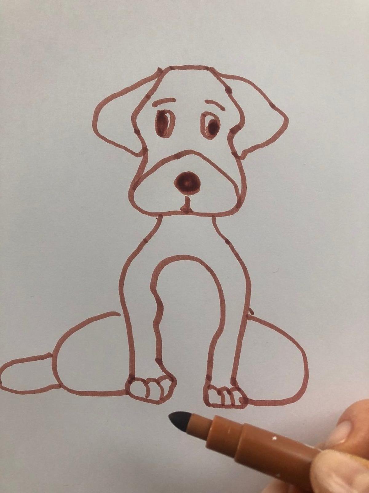 jak narysować ogon psa
