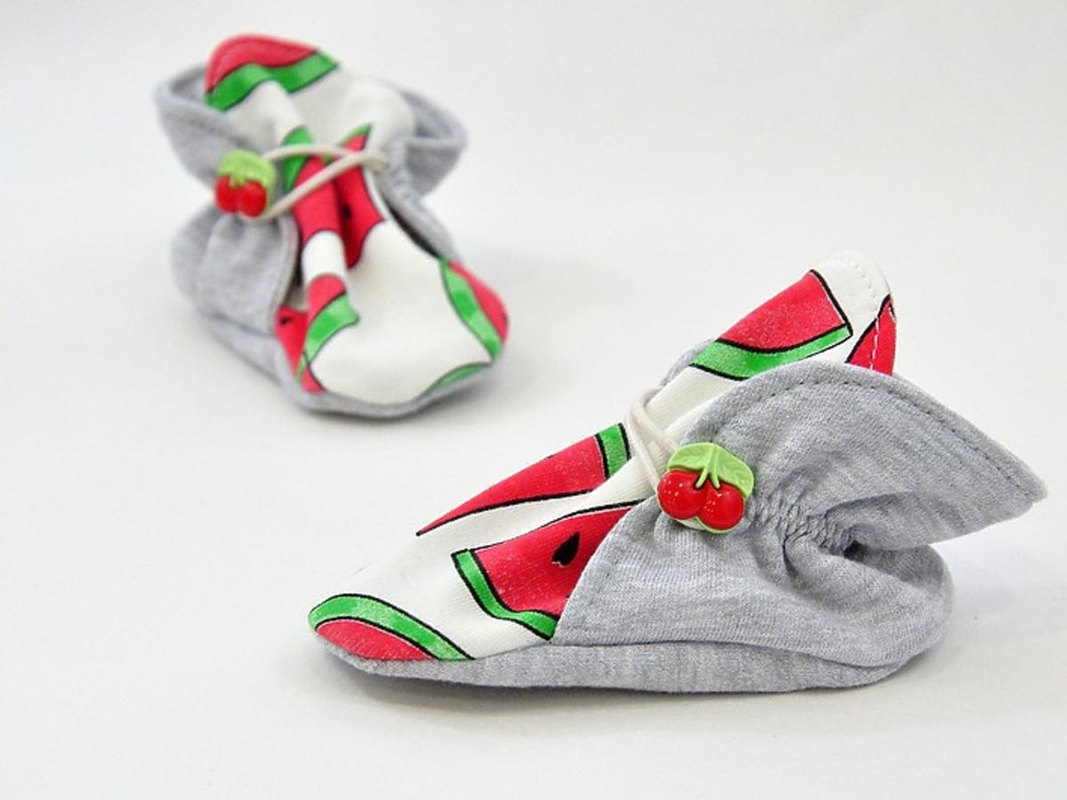 kapcie miękkie buciki dla niemowlęci w arbuzy.JPEG