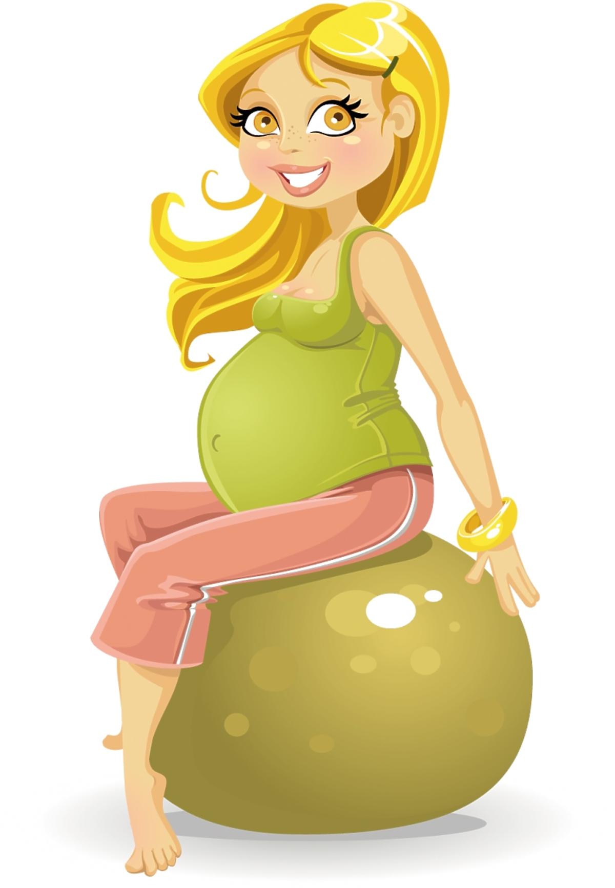 Kobieta w ciąży na piłce - grafika