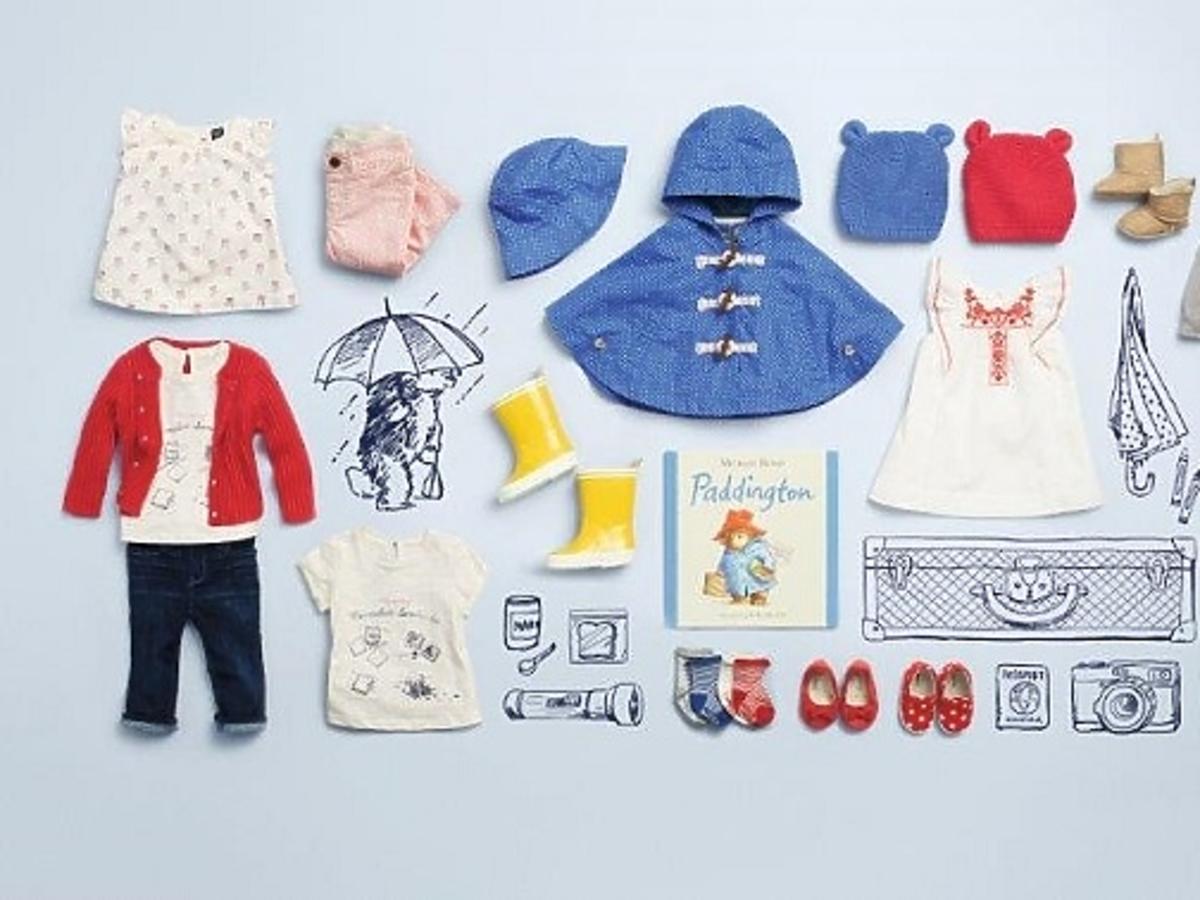Kolaż, zestaw 3, ubranka z kolekcji Miś Paddington/ BabyGAP