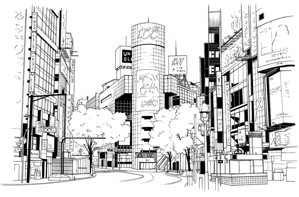 Kolorowanka anime japońskie miasto