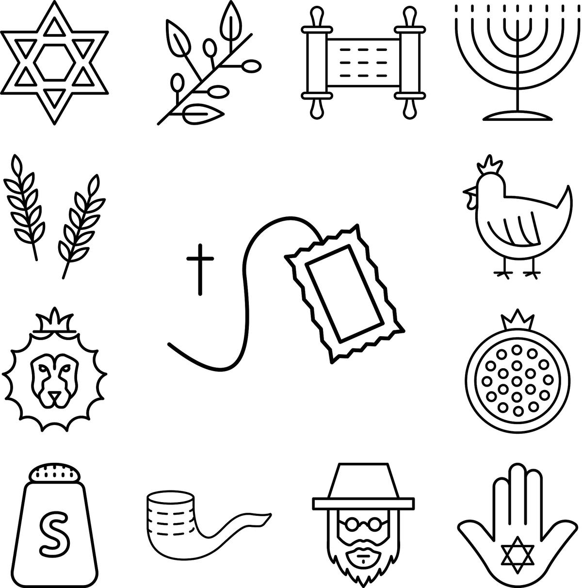 kolorowanka religijna judaizm symbole