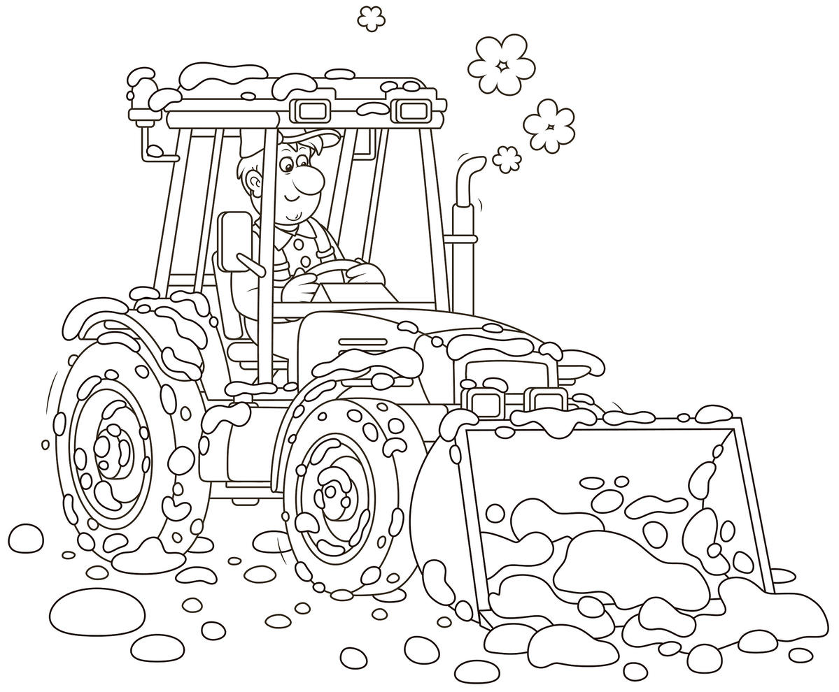 Kolorowanka traktor zima