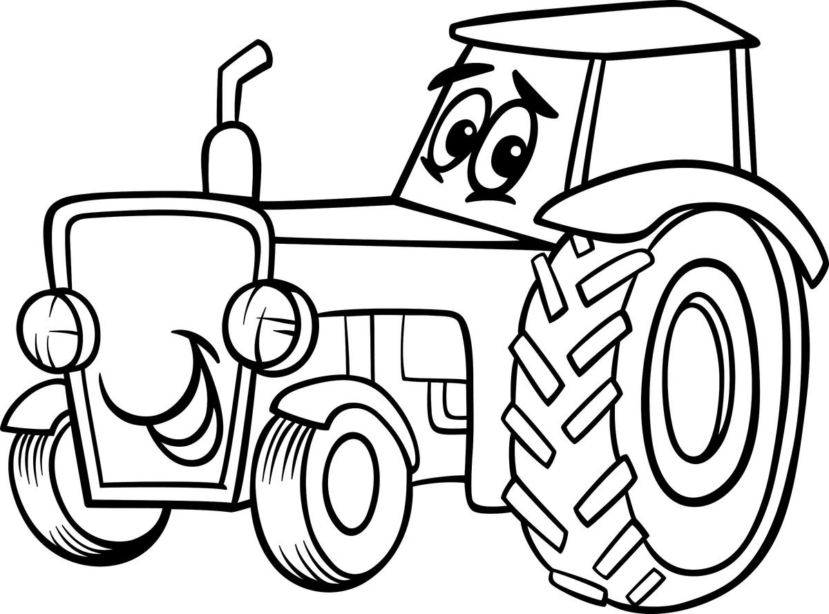 Kolorowanka uśmiechnięty traktor