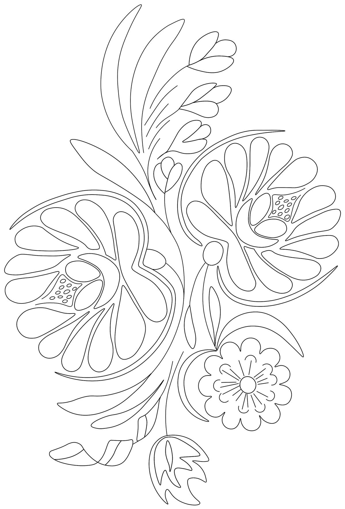 Kolorowanka z kwiatami haft polski