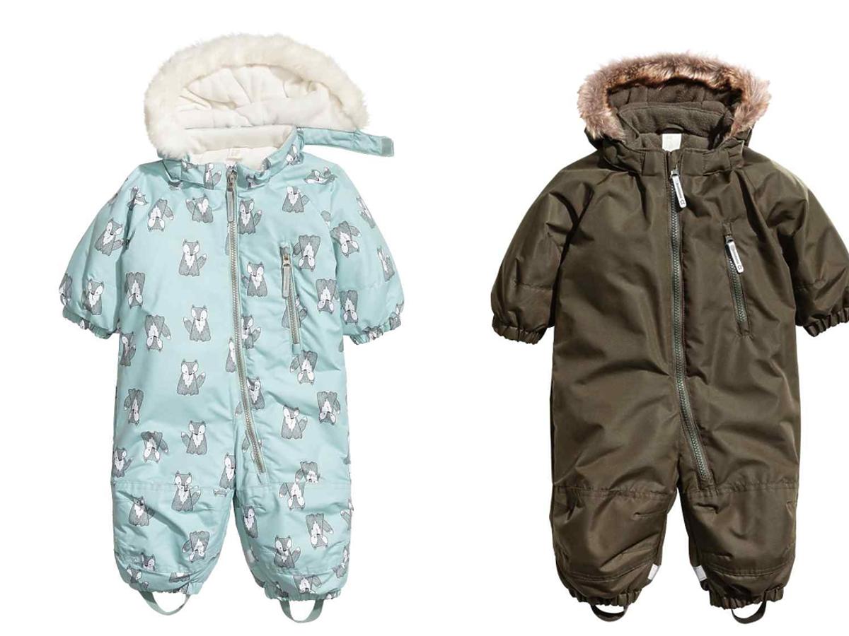 kombinezony dla niemowląt zimowe H&M błękitny i wojskowy.jpg