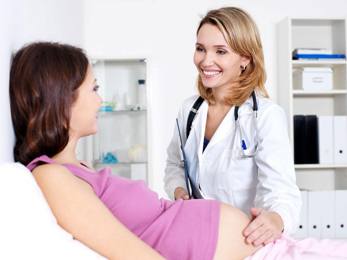 lekarz, kobieta, ciąża, badanie