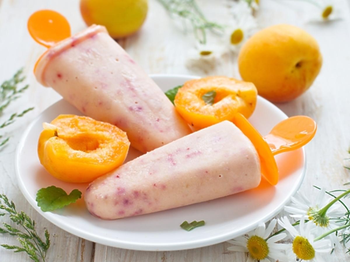 Jogurtowe lody brzoskwiniowo - malinowe