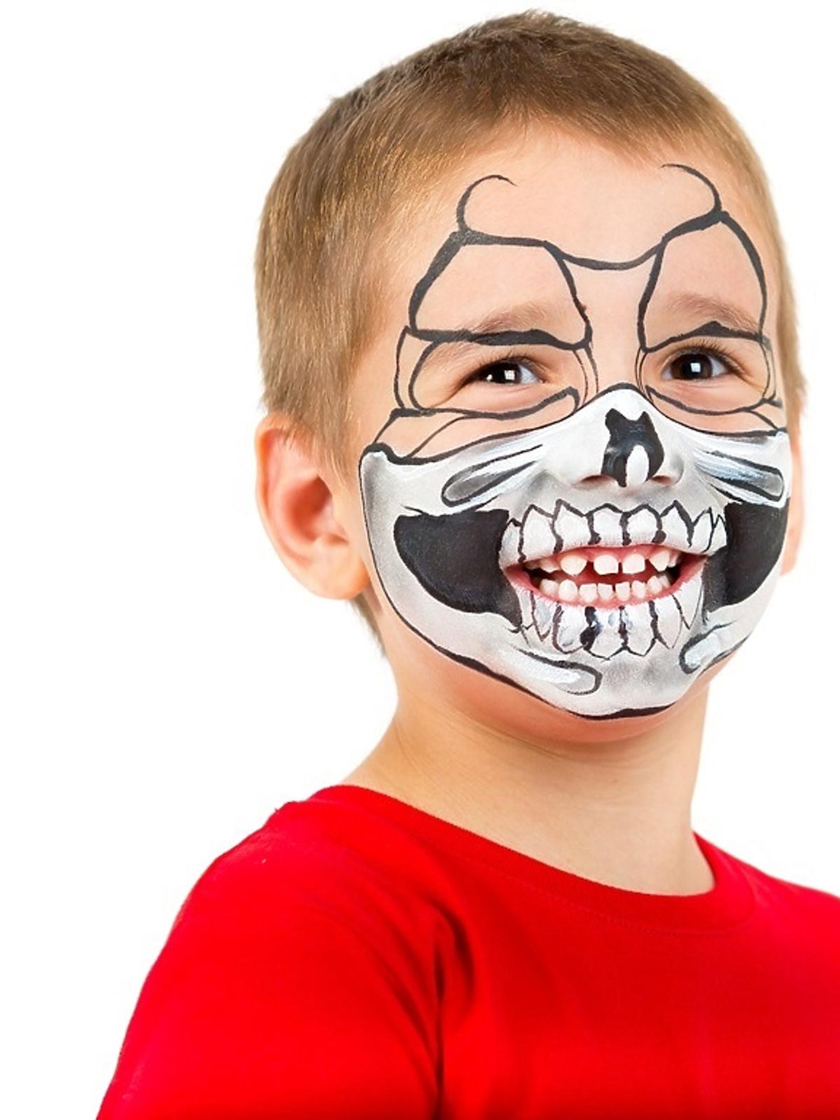 makijaż trupia czacha dla dziecka na Halloween