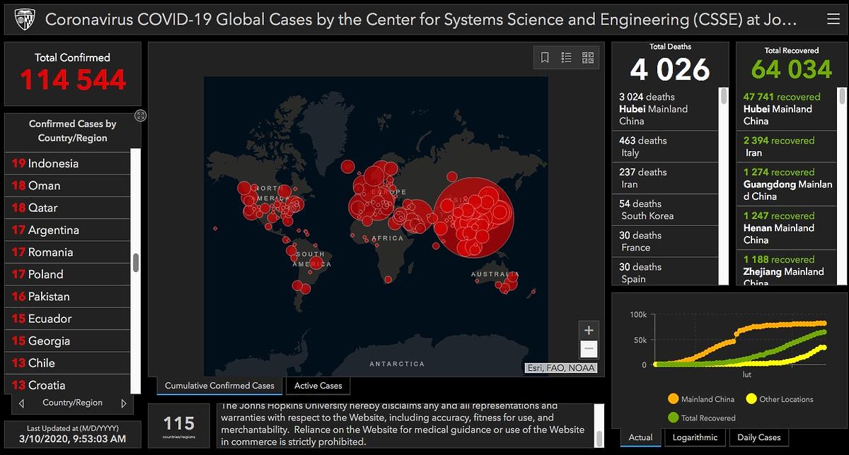 mapa koronawirusa na świecie