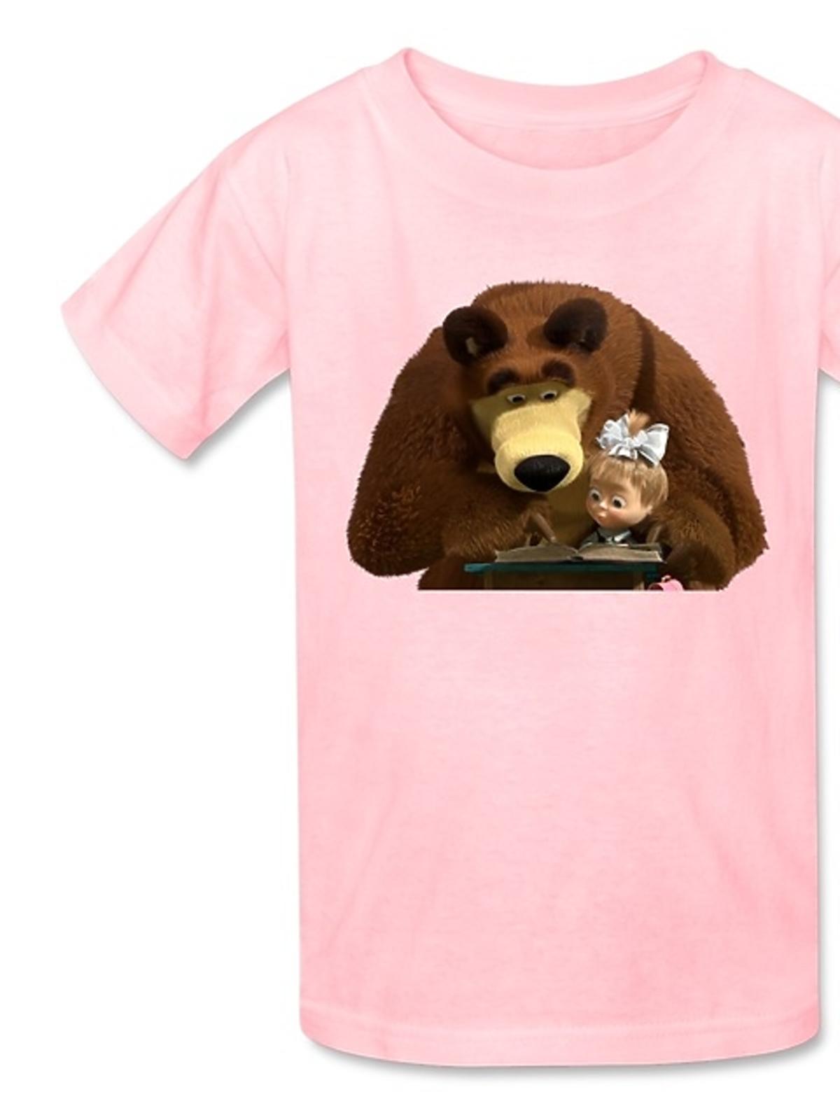 masza i niedźwiedź t-shirt z krótkim rękawem różowy alliexpress.com.jpg