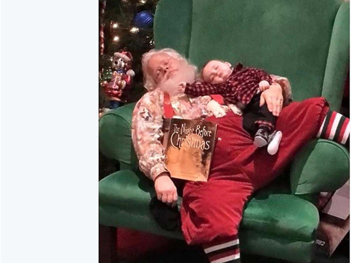 Mikołaj i śpiące dziecko