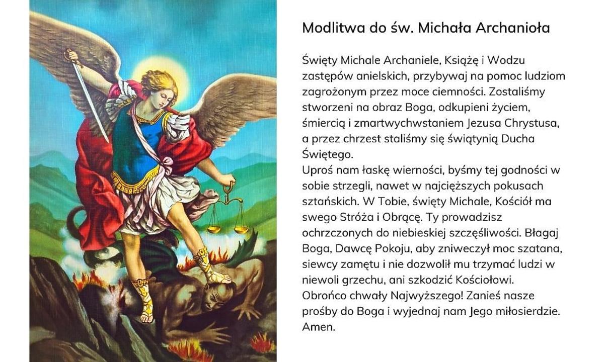 modlitwa do sw Michała Archanioła obrazek