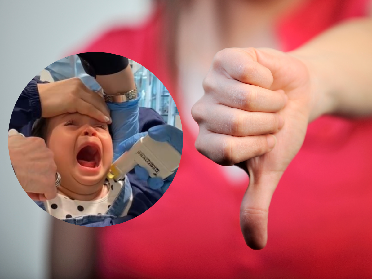 Nagranie z przekłuwania uszu dziecka
