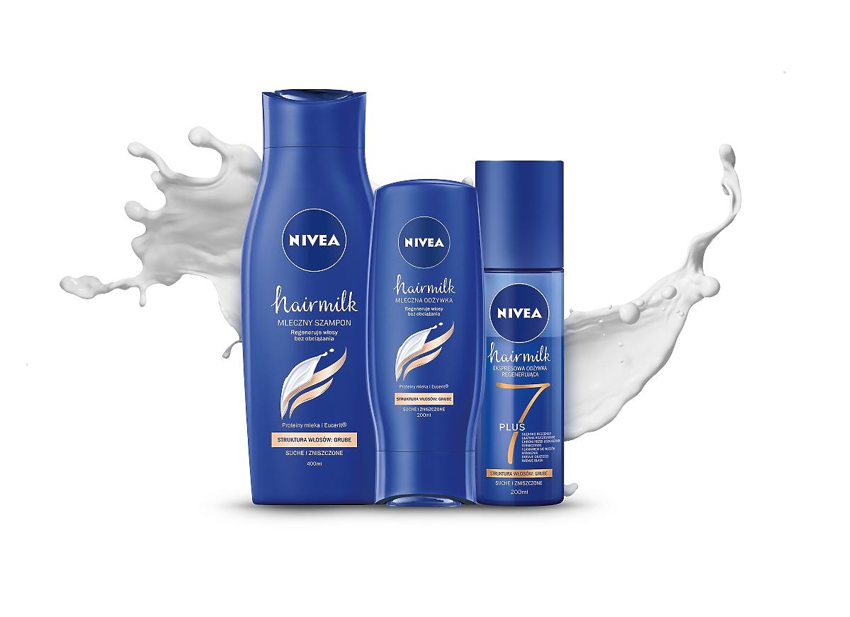 Nivea HAIRMILK - linia produktów do pielęgnacji włosów grubych