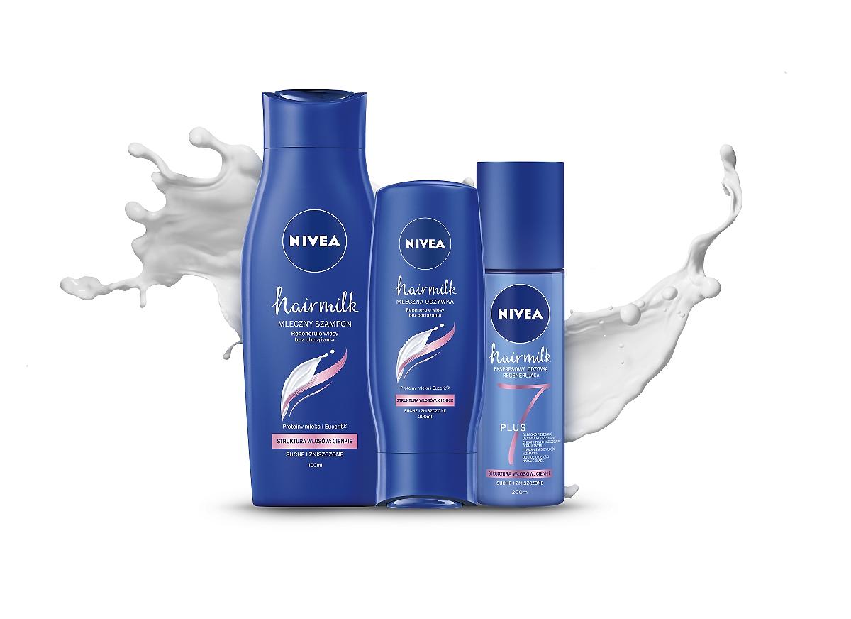 Nivea HAIRMILK - linia produktów do pielęgnacji włosów normalnych