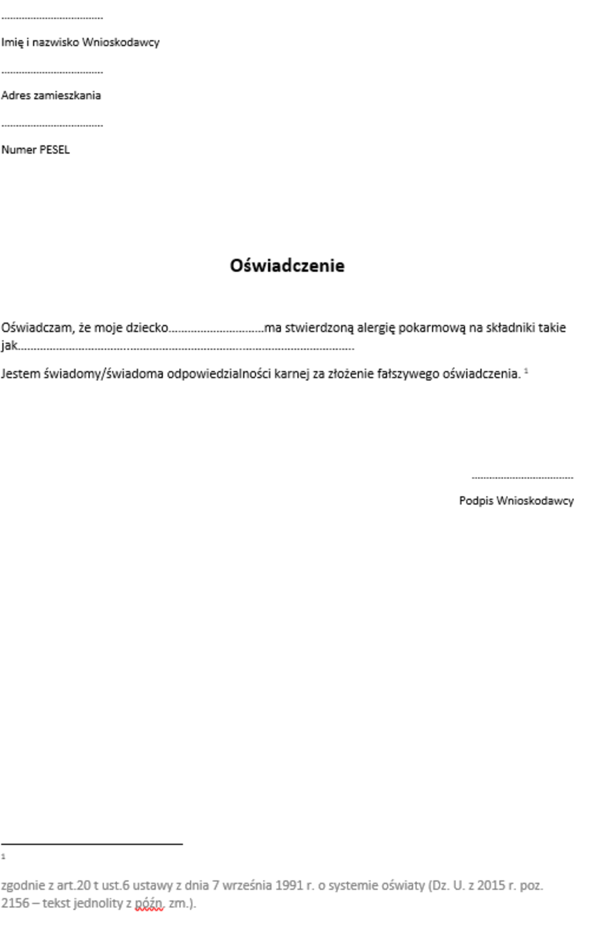 Za wiadczenie O Alergii Do Przedszkola Czy Trzeba Je Dostarczy WZ R Za wiadczenie O Alergii Do Przedszkola Czy Trzeba Je Dostarczy WZ R