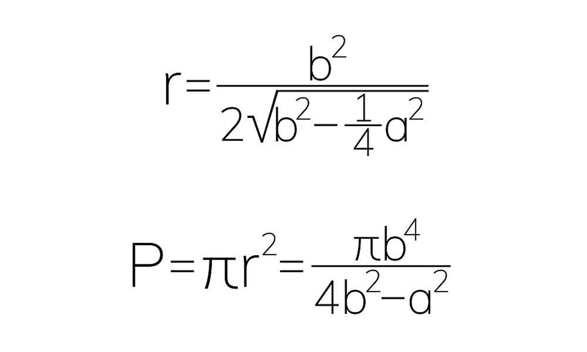 Pole koła opisanego na trójkącie równoramiennym