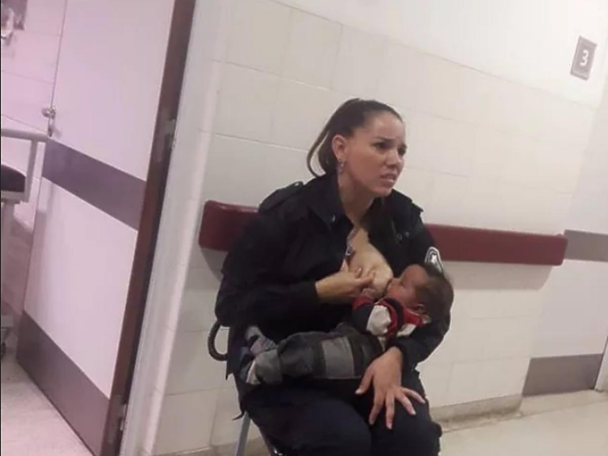 policjantka nakarmiła swoim mlekiem obce dziecko