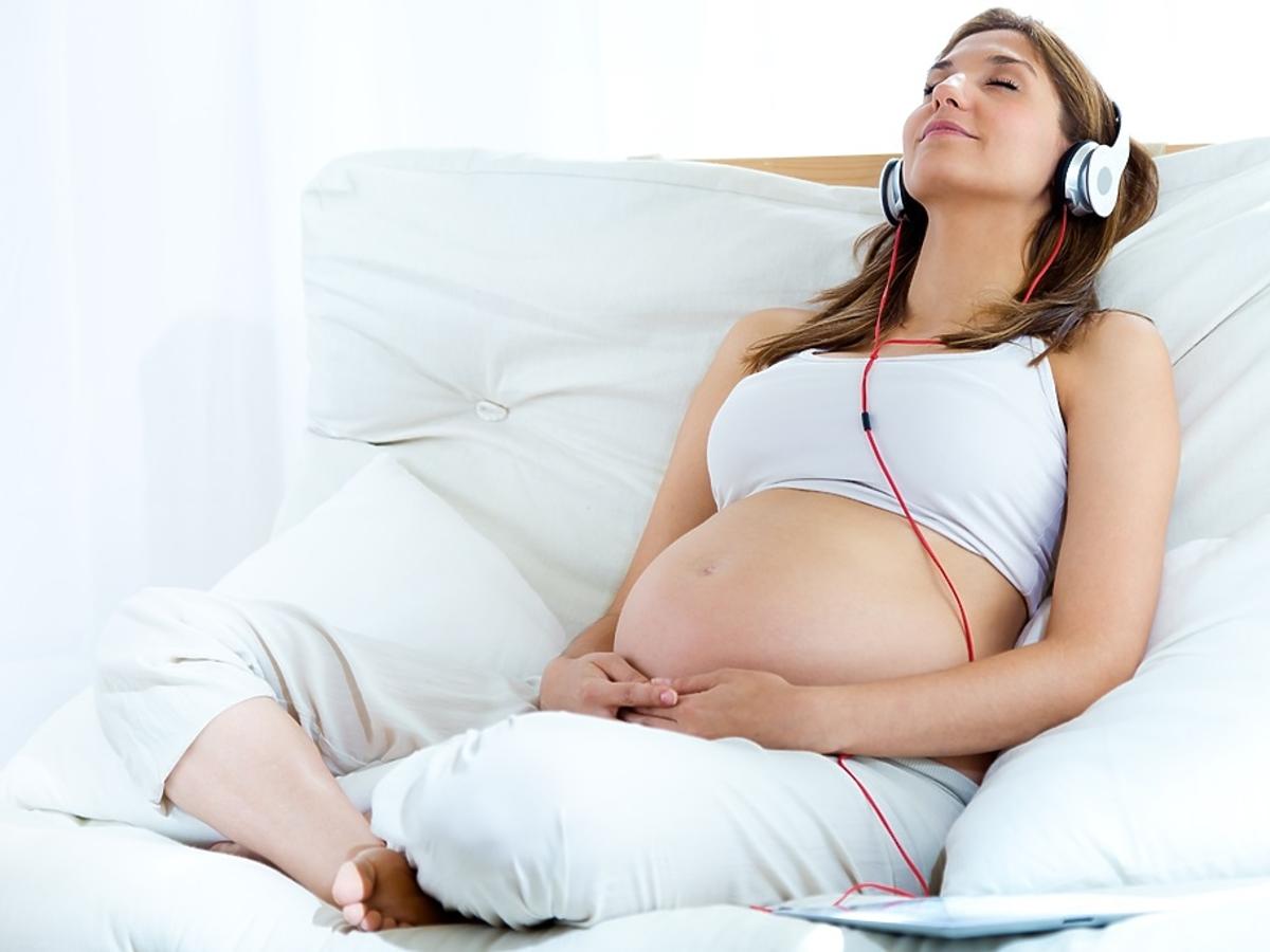 Pregnant listening to music