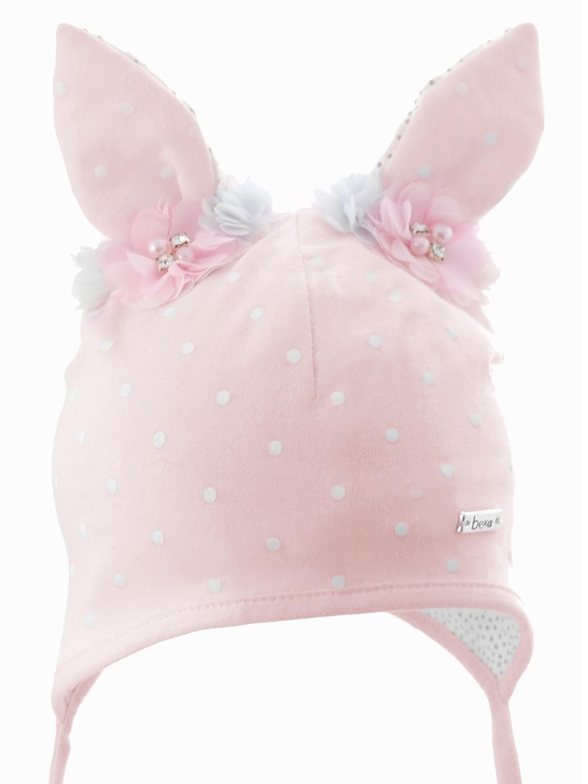 różowa czapeczka zimowa dla dziecka z uszkami hit